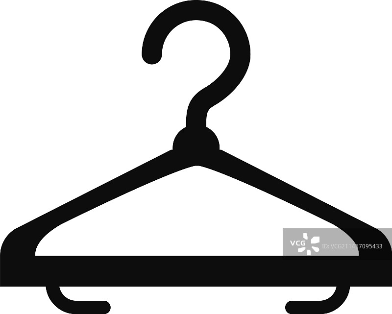 黑色衣架图标，衣柜架子符号图片素材