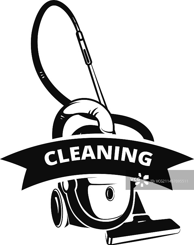 清洁服务Logo真空吸尘器黑色符号图片素材