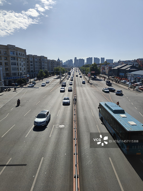 忙碌的吉林市图片素材