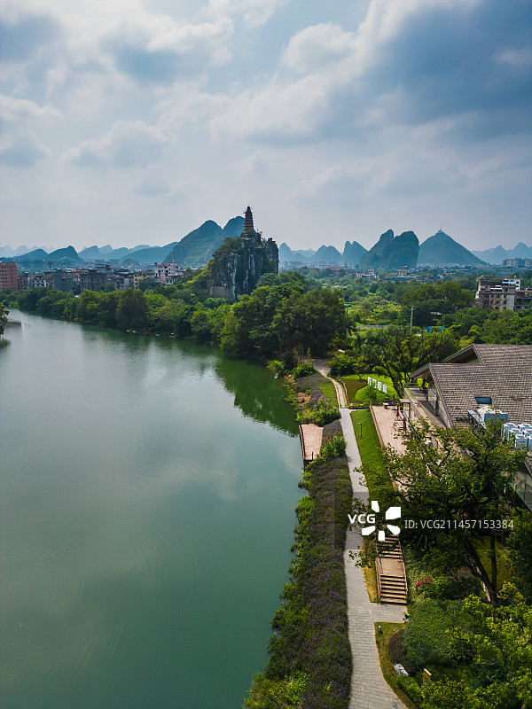 桂林塔山穿山公园建筑图片素材