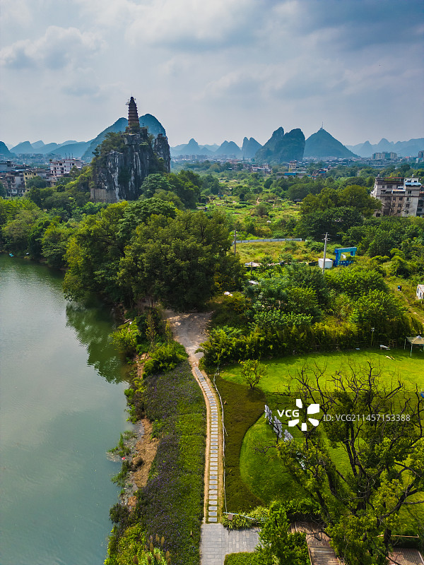 桂林塔山穿山公园建筑图片素材