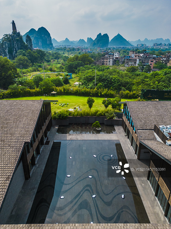 桂林塔山穿山公园建筑图片素材