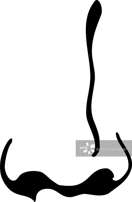 手绘黑色墨水鼻子面部元素图片素材