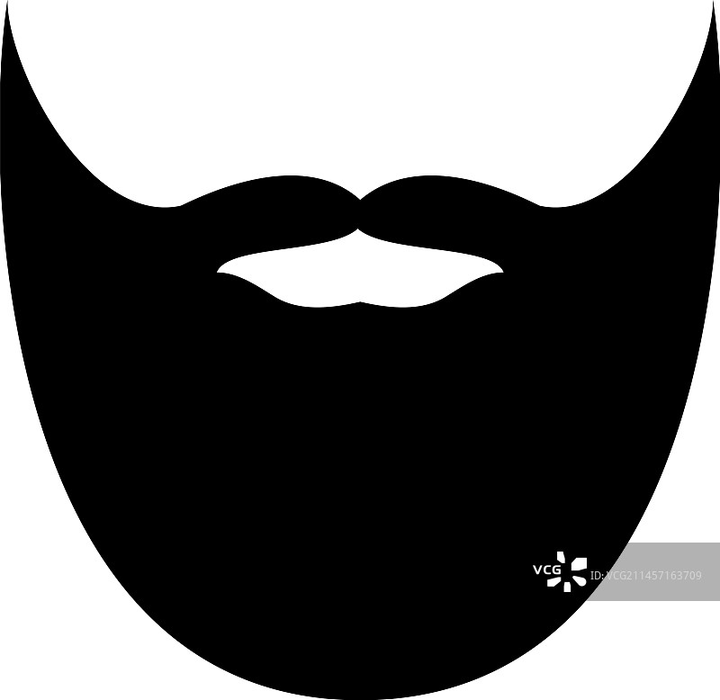 黑色胡须男性面部毛发图标图片素材