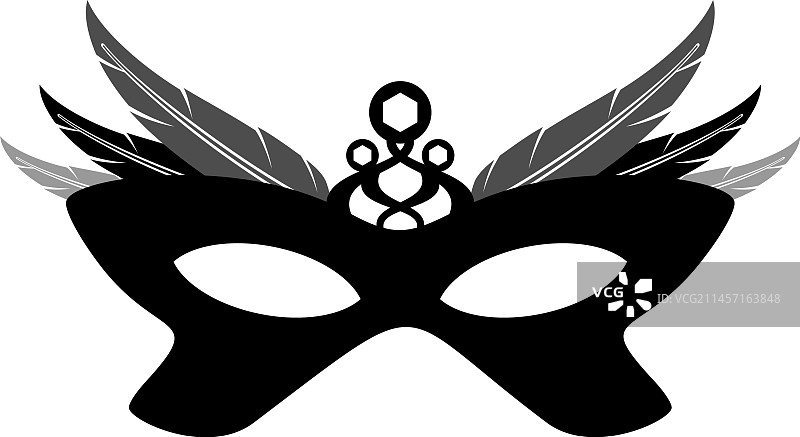 黑色面具剪影经典威尼斯节日图片素材