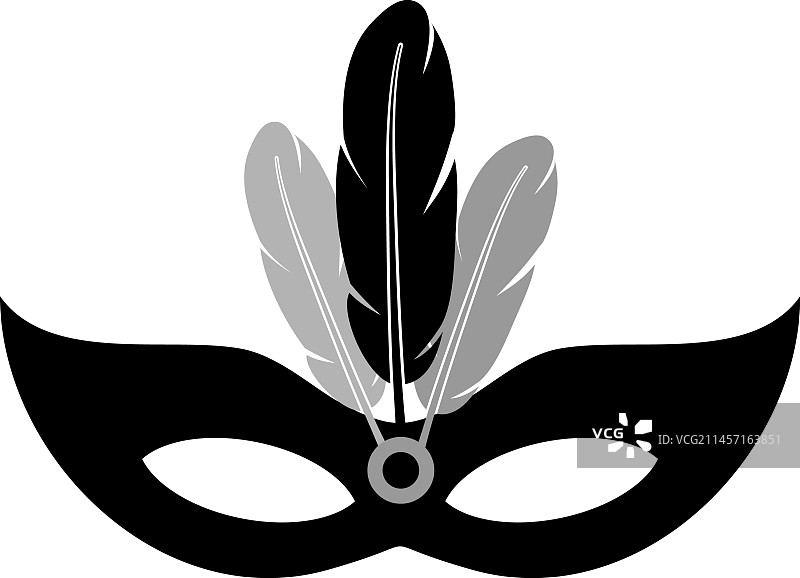 黑色威尼斯羽毛面具节庆眼罩图片素材