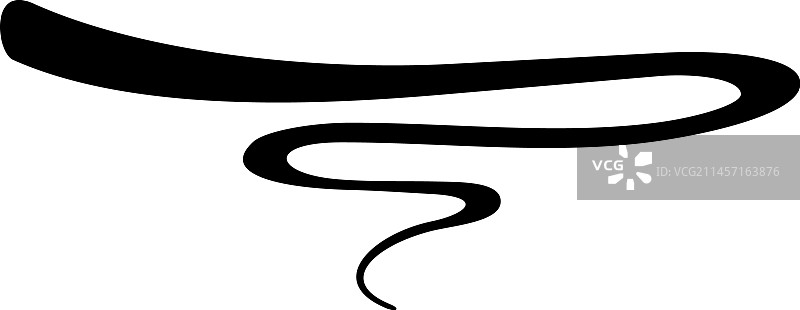 黑色墨水笔刷描边装饰下划线图片素材