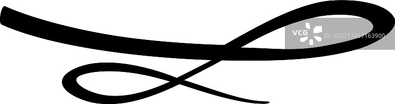 书法下划线尾部装饰黑墨图片素材