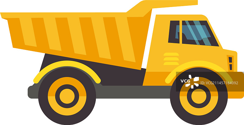 翻斗车扁平图标重型工程车图片素材