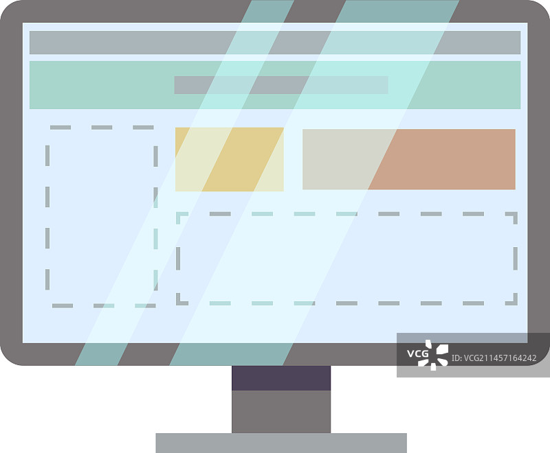 带有网站布局网页设计的电脑屏幕图片素材