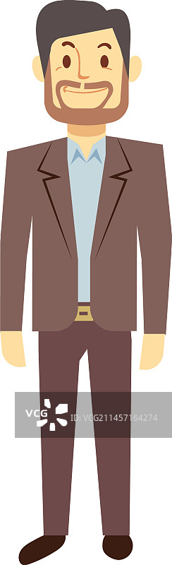 卡通人物办公室里的自信男人图片素材