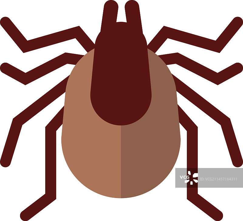 跳蚤扁平图标寄生虫害颜色符号图片素材