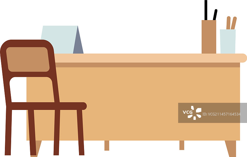 带有访客椅子的工作桌图片素材