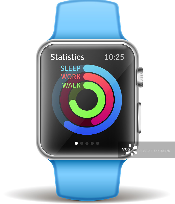 带有统计数据的智能手表模型数字设备图片素材