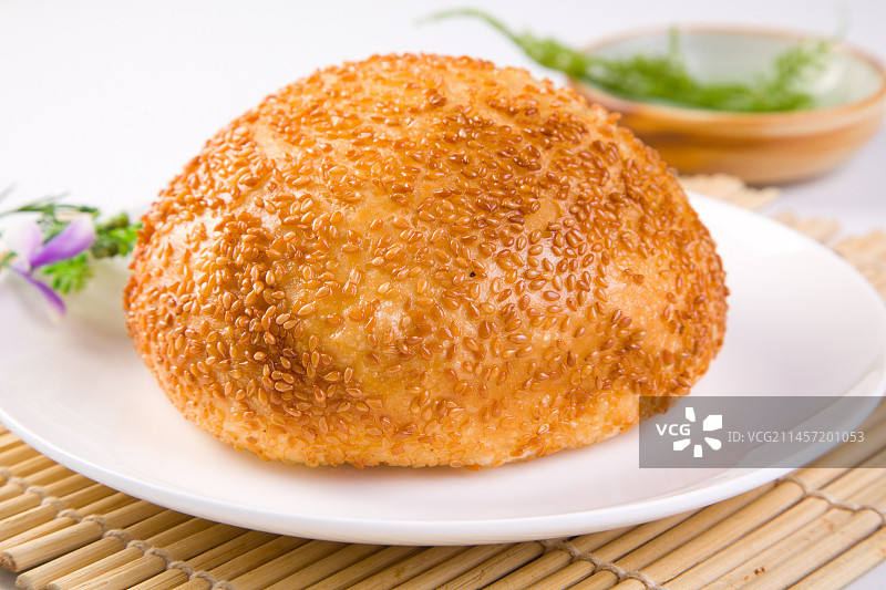 主食芝麻馒头黄金饼图片素材