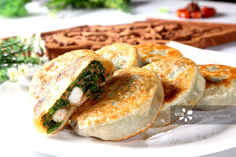主食鲜虾馅饼图片素材