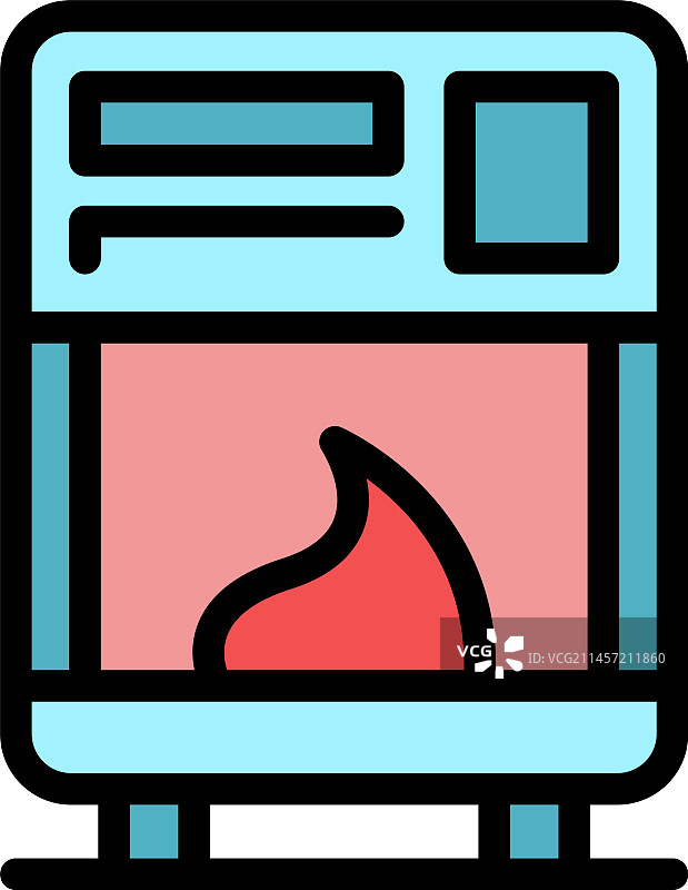 家用熔炉扁平图标图片素材