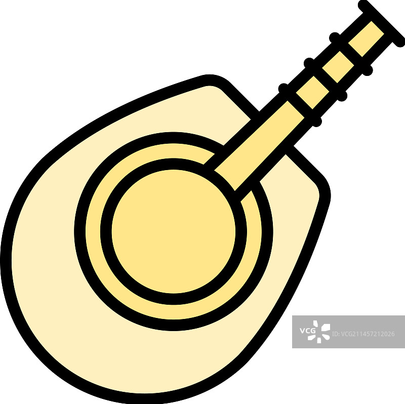 尤克里里琴艺术扁平图标图片素材