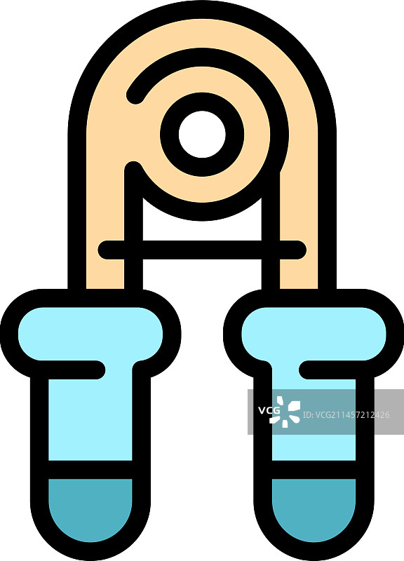 旧式拉力器扁平图标图片素材