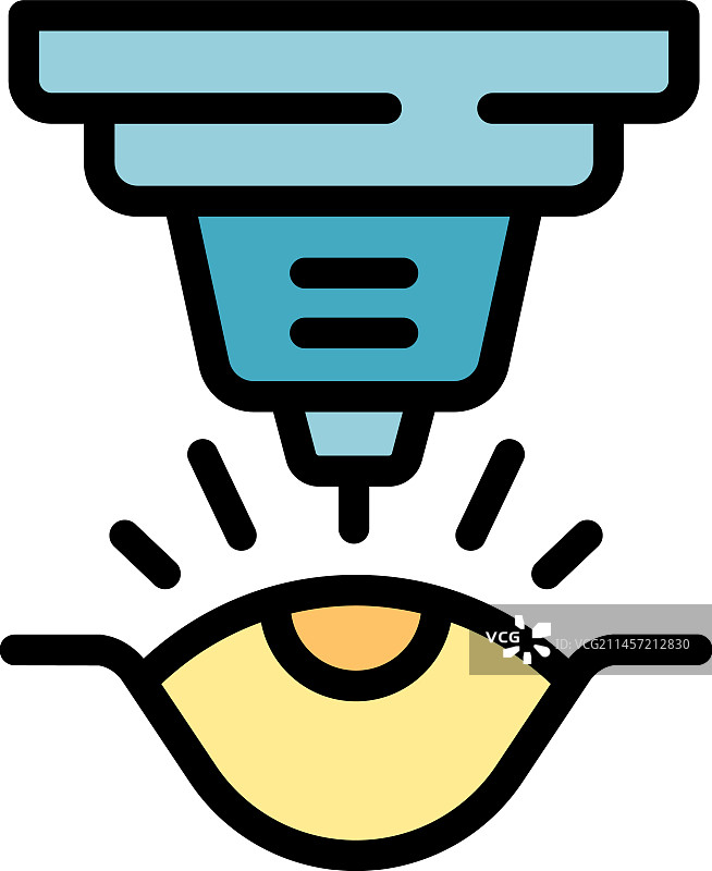 激光眼部设备扁平图标图片素材