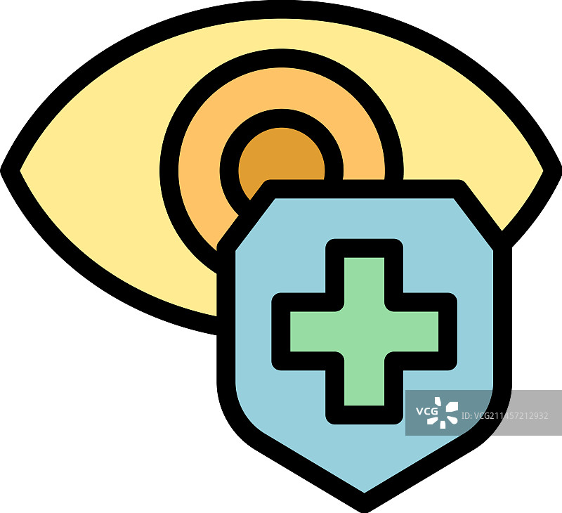 眼睛医疗保健扁平图标图片素材