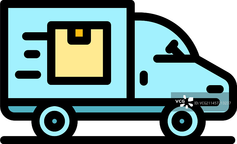 卡车配送图标（扁平风格）图片素材