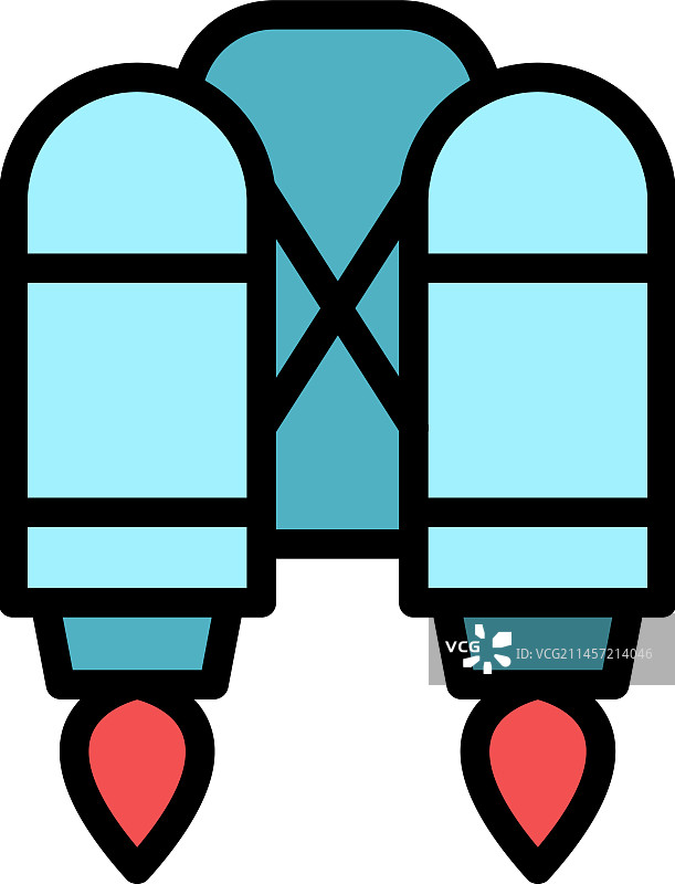 高科技喷气背包扁平图标图片素材