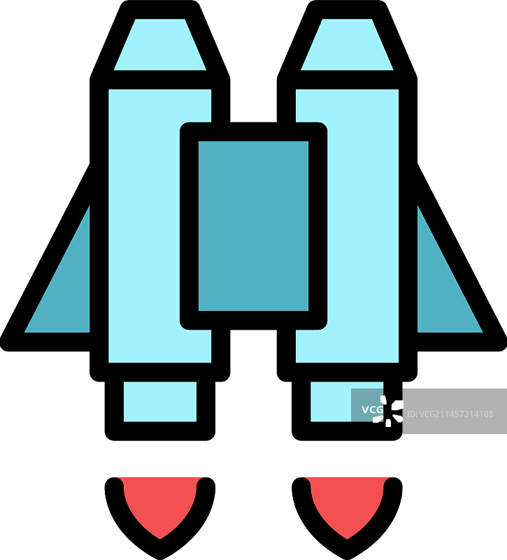 数字喷气背包扁平图标图片素材