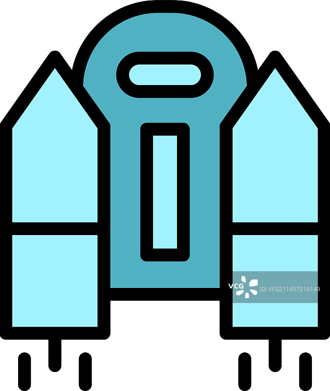 喷气背包图标扁平设计图片素材