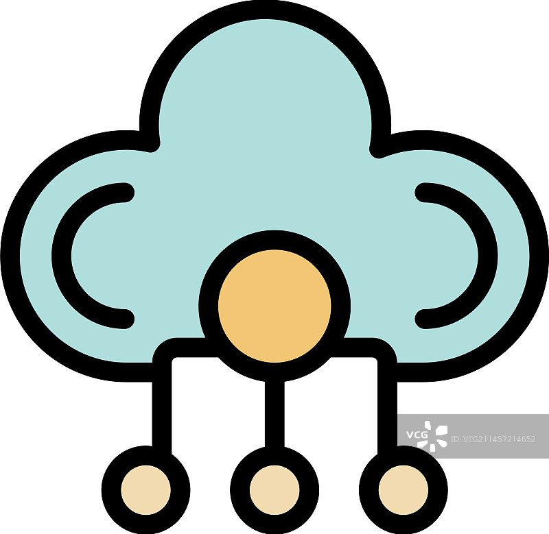 数据云VPN图标扁平图片素材