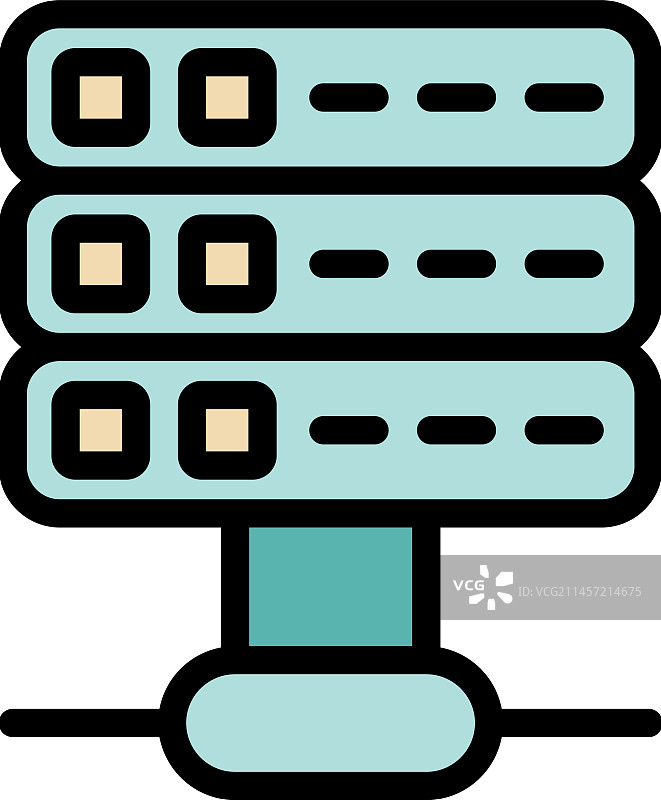 服务器数据VPN图标扁平风格图片素材