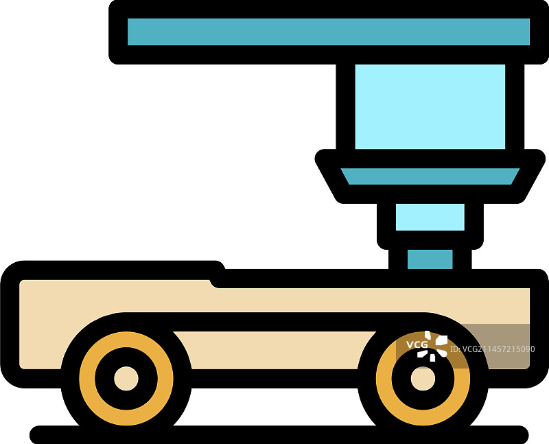 扁平风格汽车打印机图标图片素材