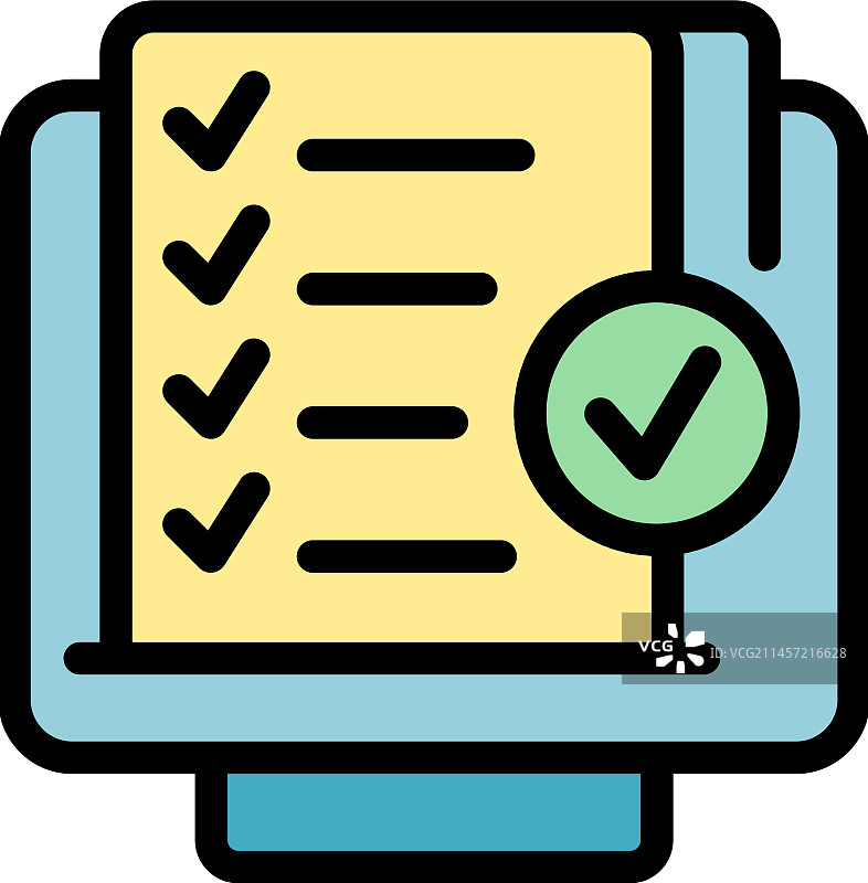 电脑显示器文档图标（扁平风格）图片素材