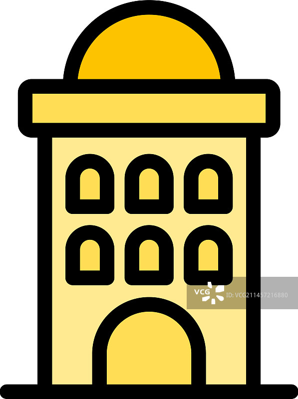 城市建筑图标扁平风格图片素材