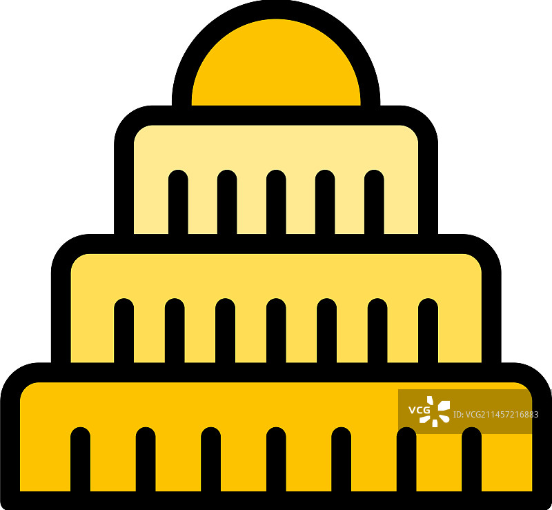 克拉科夫大教堂图标扁平设计图片素材