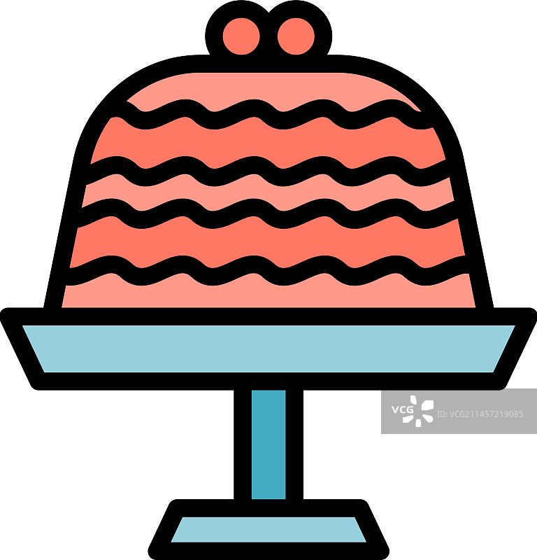 托盘蛋糕图标（扁平风格）图片素材