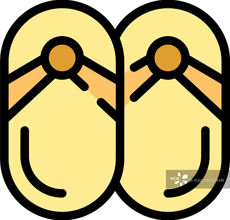 日本拖鞋扁平图标图片素材