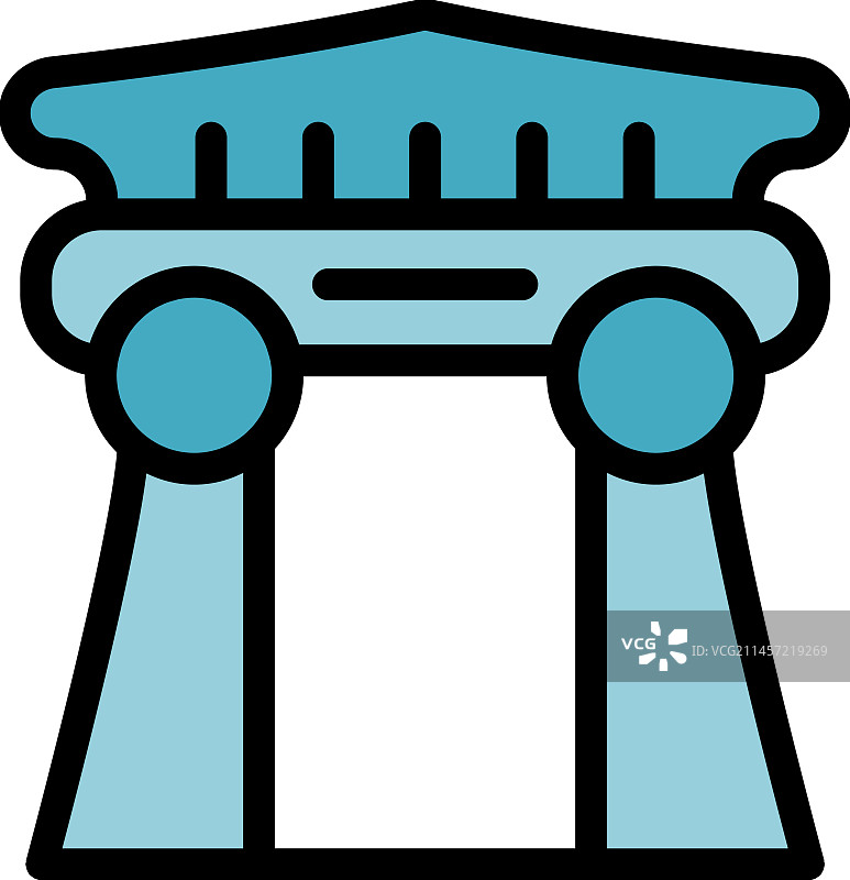 寺庙拱门图标（扁平风格）图片素材
