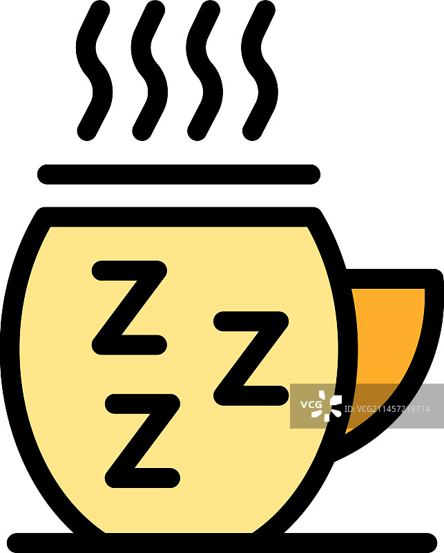 扁平风格的夜间咖啡杯图标图片素材