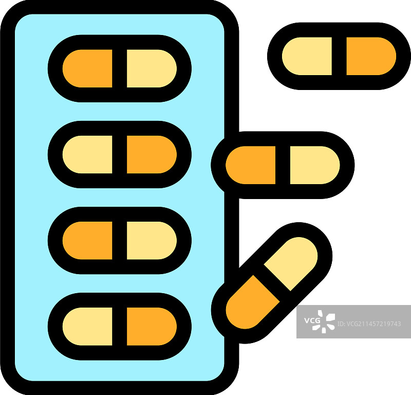 安眠药图标（扁平风格）图片素材