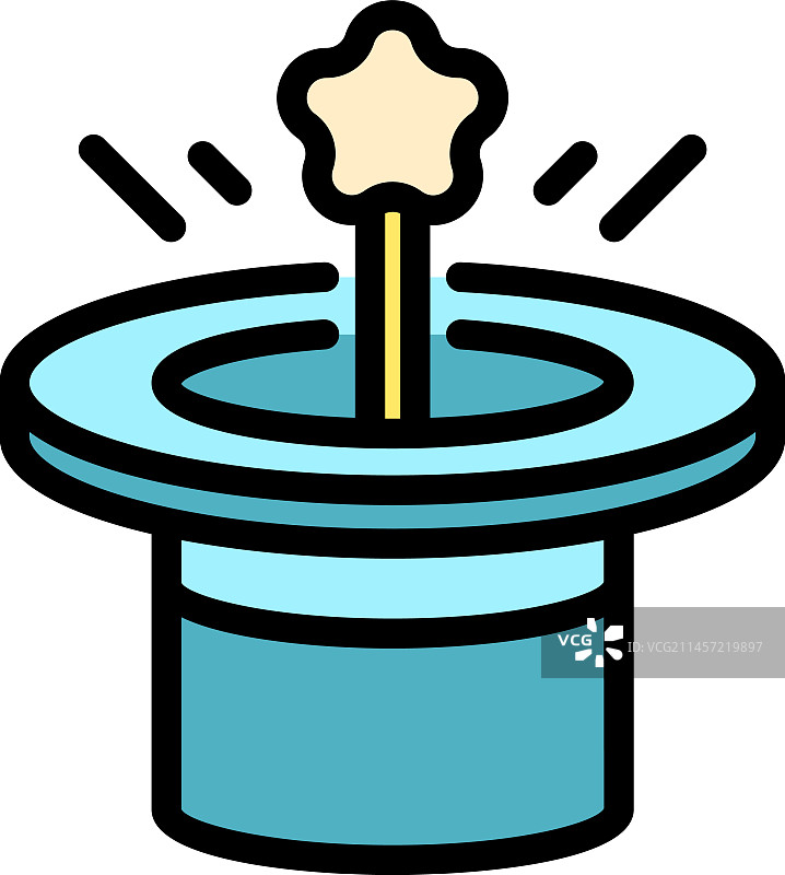 扁平风格魔杖图标图片素材