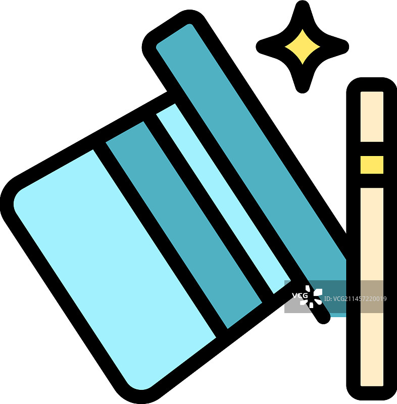 马戏团帽子戏法扁平图标图片素材