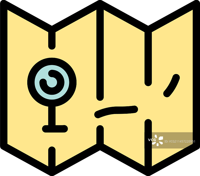 豪华露营地图图标扁平风格图片素材