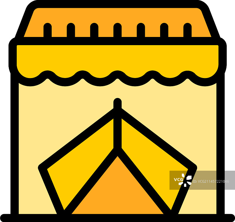 度假帐篷图标（扁平风格）图片素材