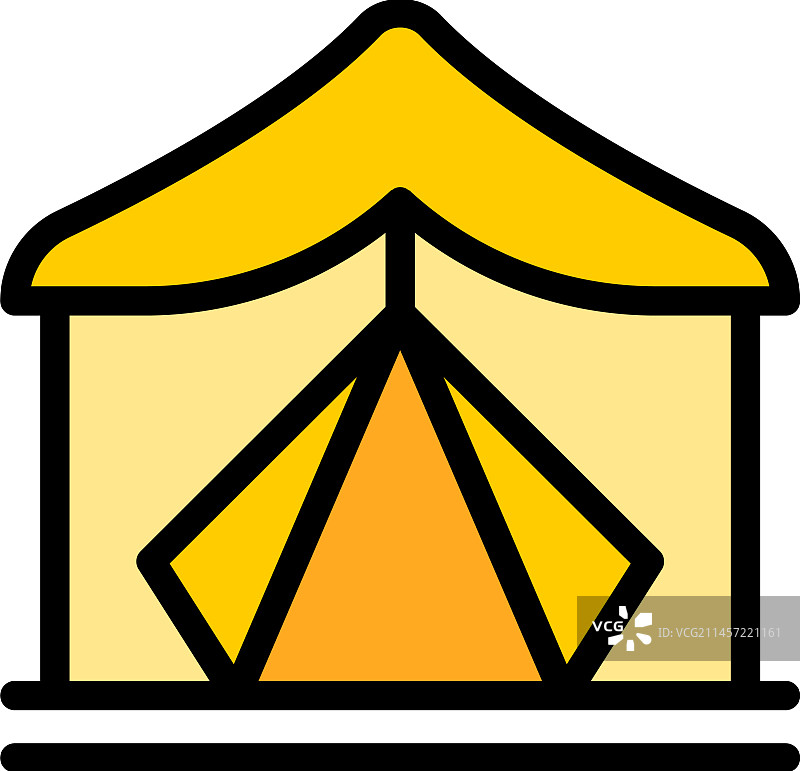 扁平风格森林帐篷图标图片素材