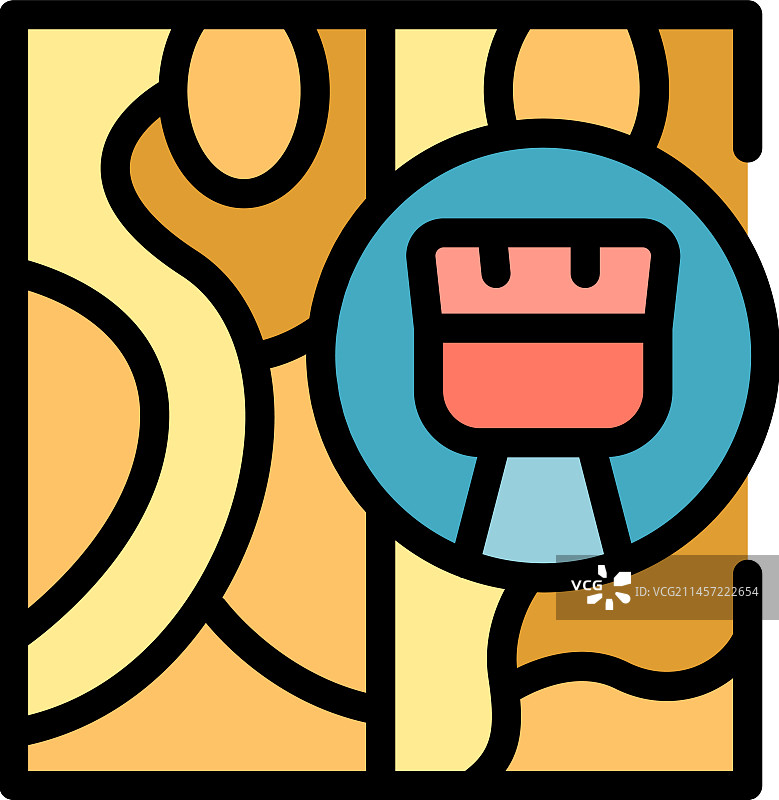 油漆地面图标（扁平风格）图片素材