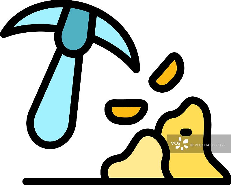 矿工镐图标（扁平风格）图片素材