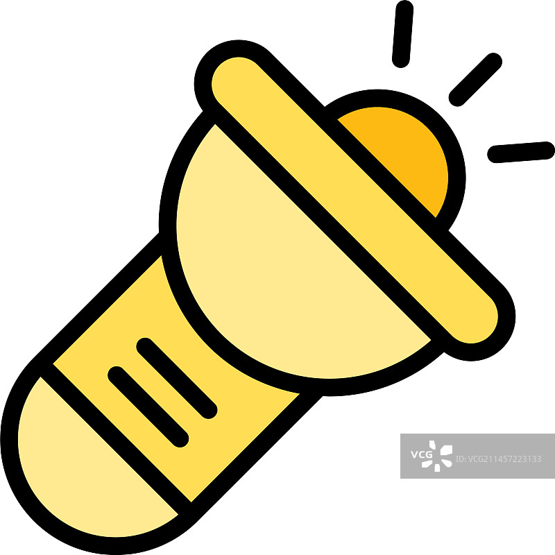 矿工手电筒扁平图标图片素材