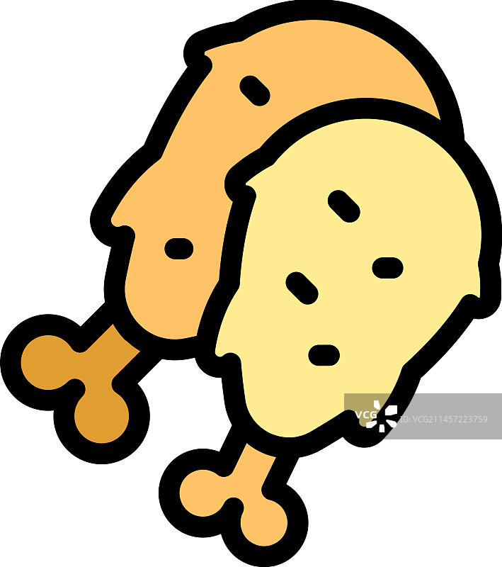 扁平风格的烤鸡图标图片素材