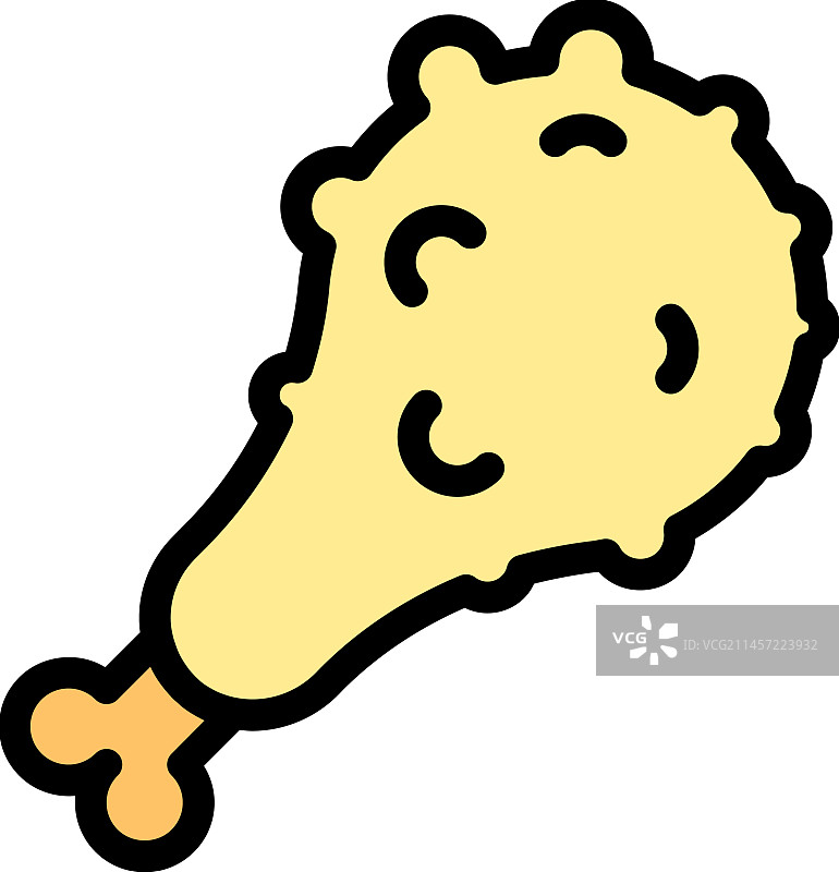 香脆炸鸡扁平图标图片素材